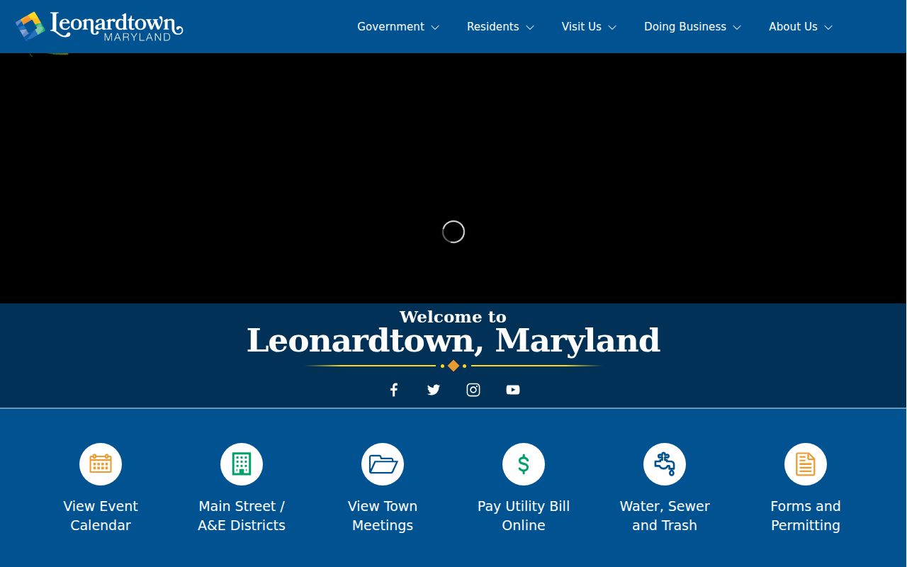 Leonardtown Town Hall address and contact block for St. Mary's County warrant records questions